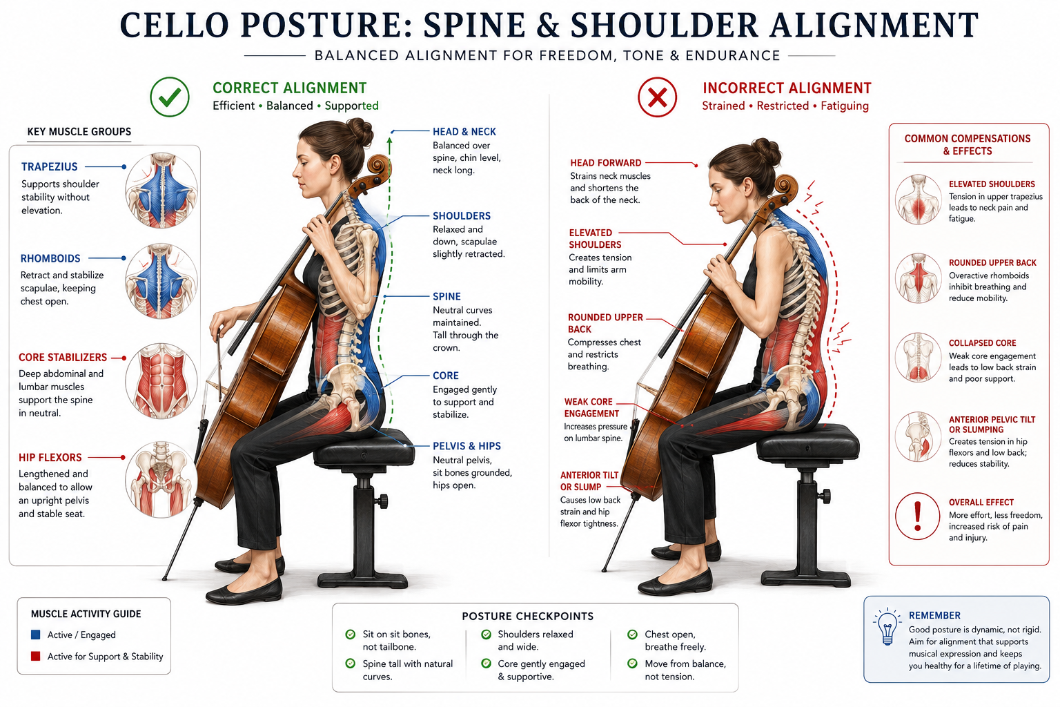 Posture Correction Exercises Specifically for Cellists: A Complete Guide 2 What Causes Bad Posture for Cellists