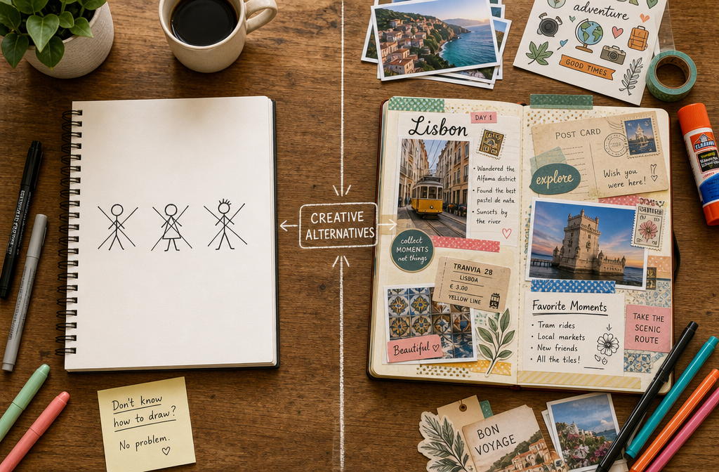 Keeping a Travel Journal Without Knowing How to Draw: Creative Alternatives 2 Best Travel Journal Methods for Non-Artists