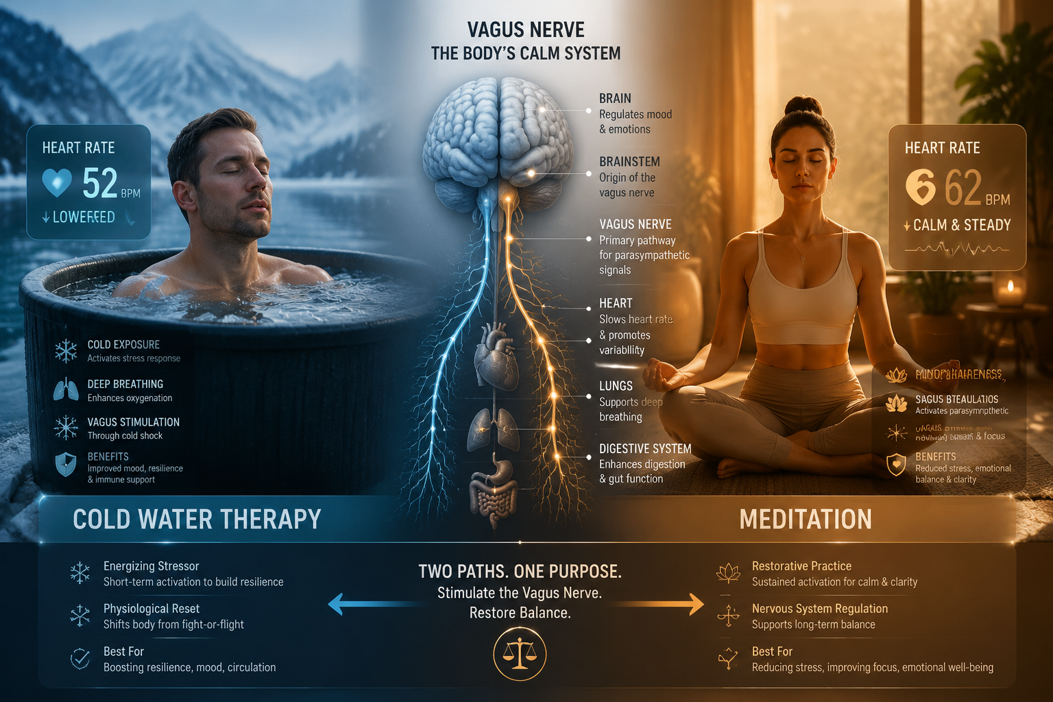 Vagus Nerve Stimulation Techniques Using Cold Water Immersion: A Complete Guide 3 How Does Vagus Nerve Stimulation Compare to Meditation for Stress Relief