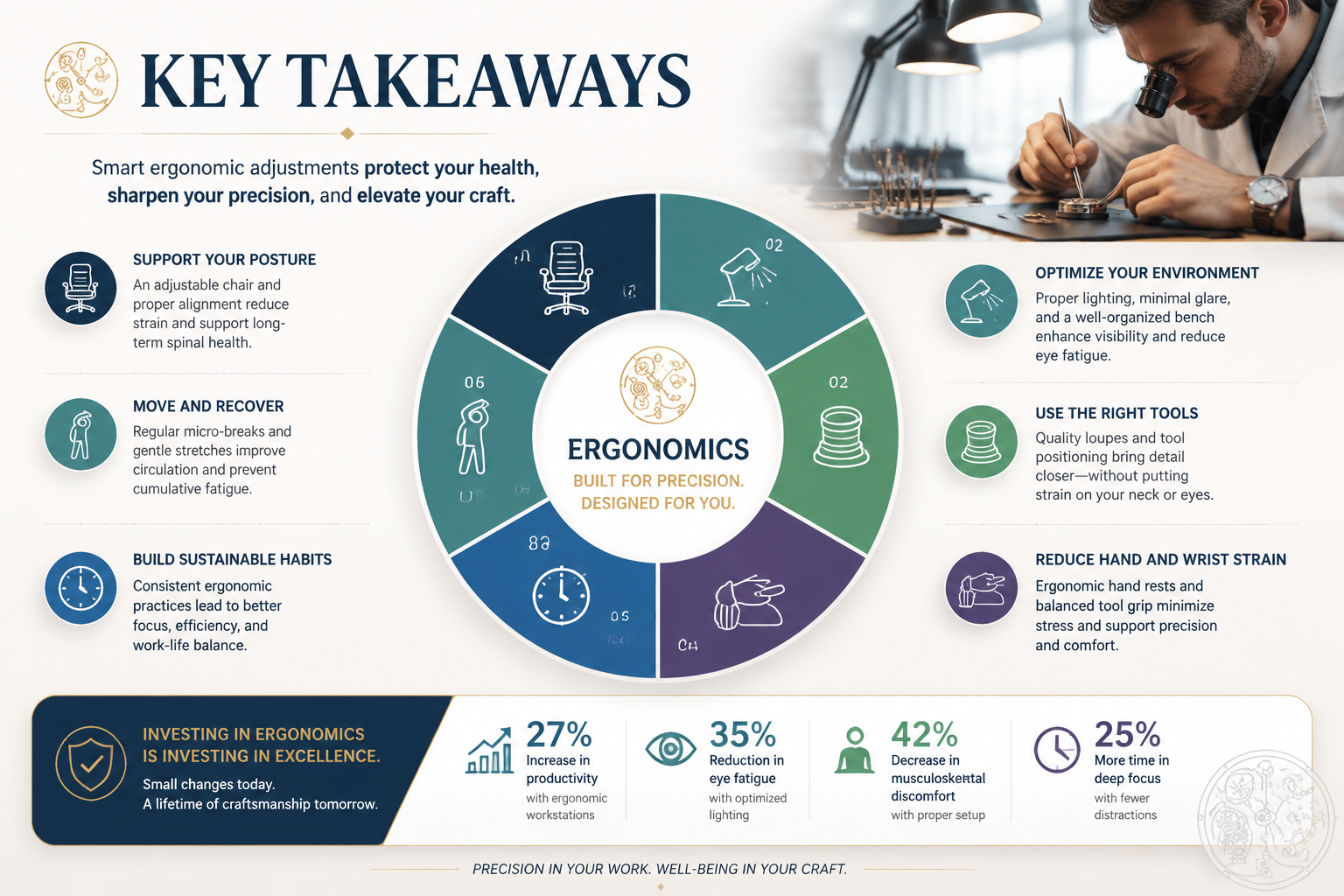 Ergonomic Adjustments for Professional Watchmakers: A Complete Guide 2 Key Takeaways